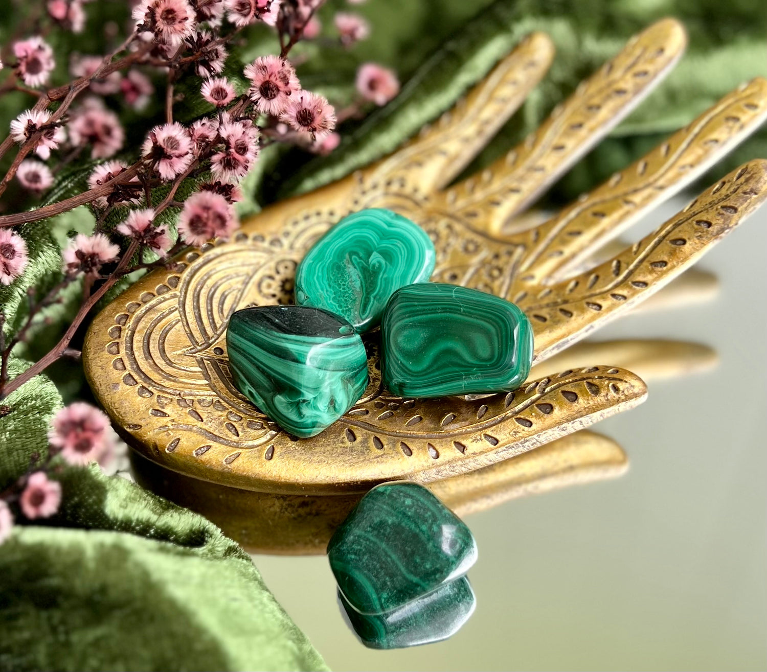 Malachite Polished Tumbled Crystals