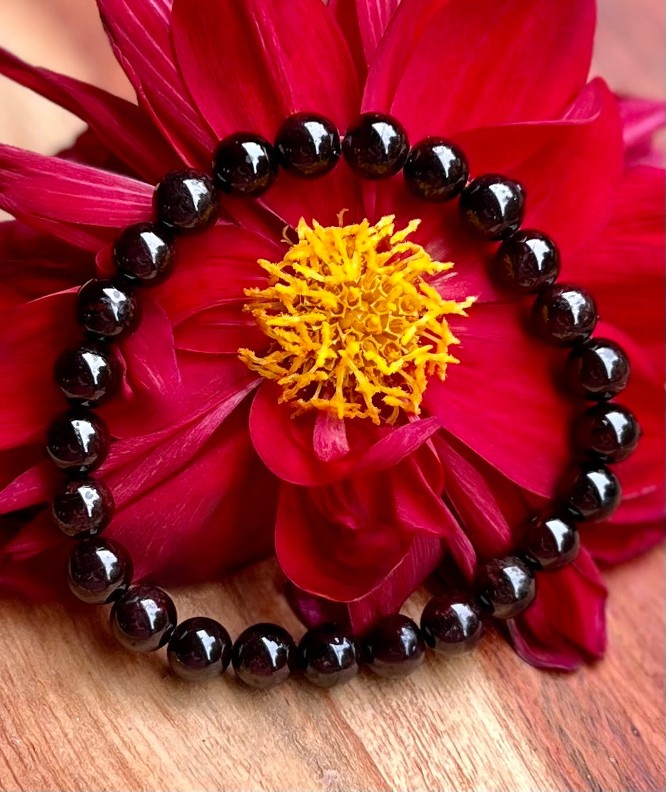 Almandine Garnet Crystal Stretch Bracelet