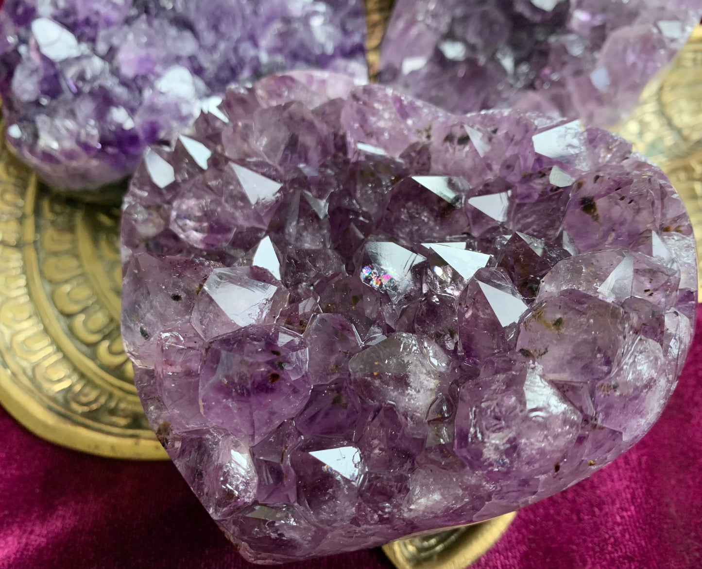 Natural Amethyst Crystal Cluster Heart Medium Shape