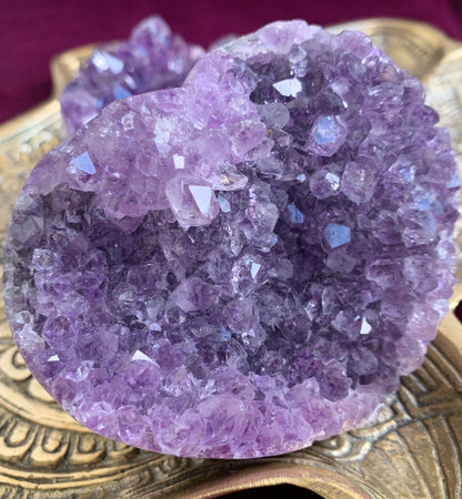 Natural Amethyst Crystal Cluster Heart Small Shape