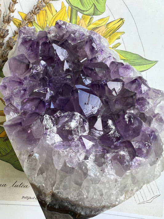 Natural Amethyst Crystal Geode Cluster