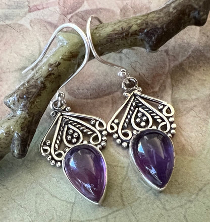 Amethyst Sterling Silver Earrings