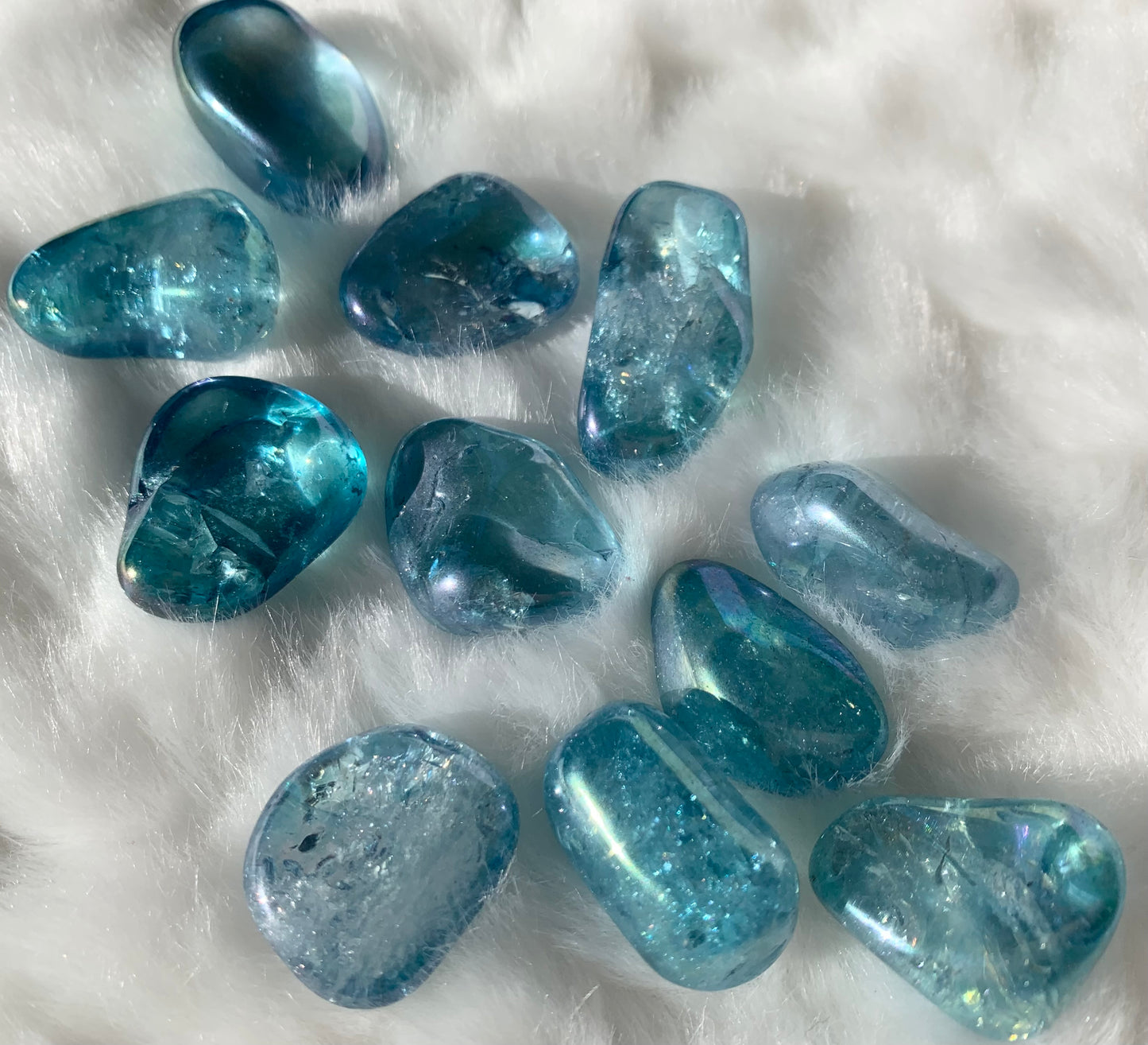 Aqua Aura Quartz Crystal Polished Tumble