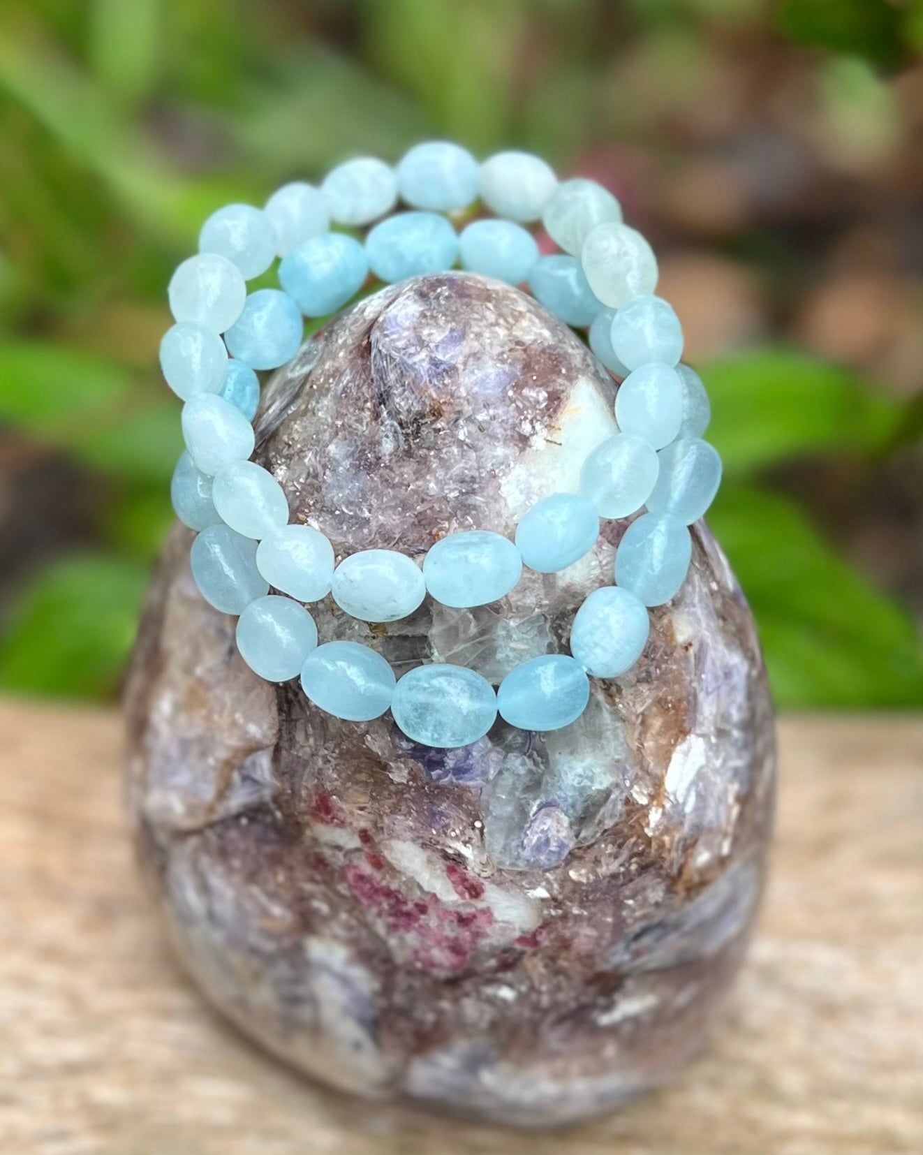 Aquamarine Crystal Stretch Bracelet