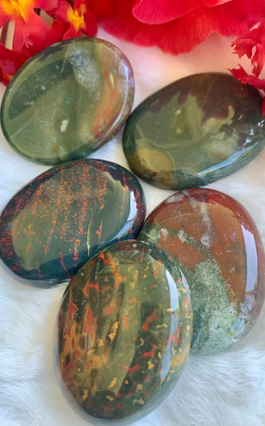 Bloodstone Crystal Worry Stones