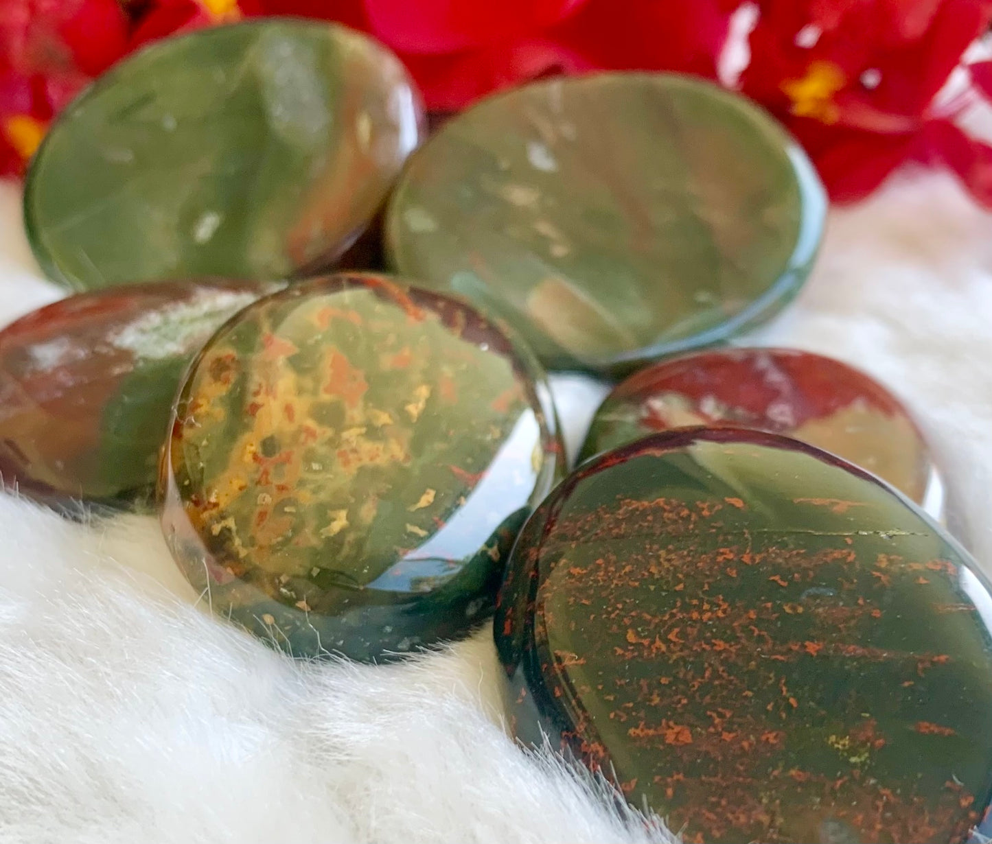 Bloodstone Crystal Worry Stones