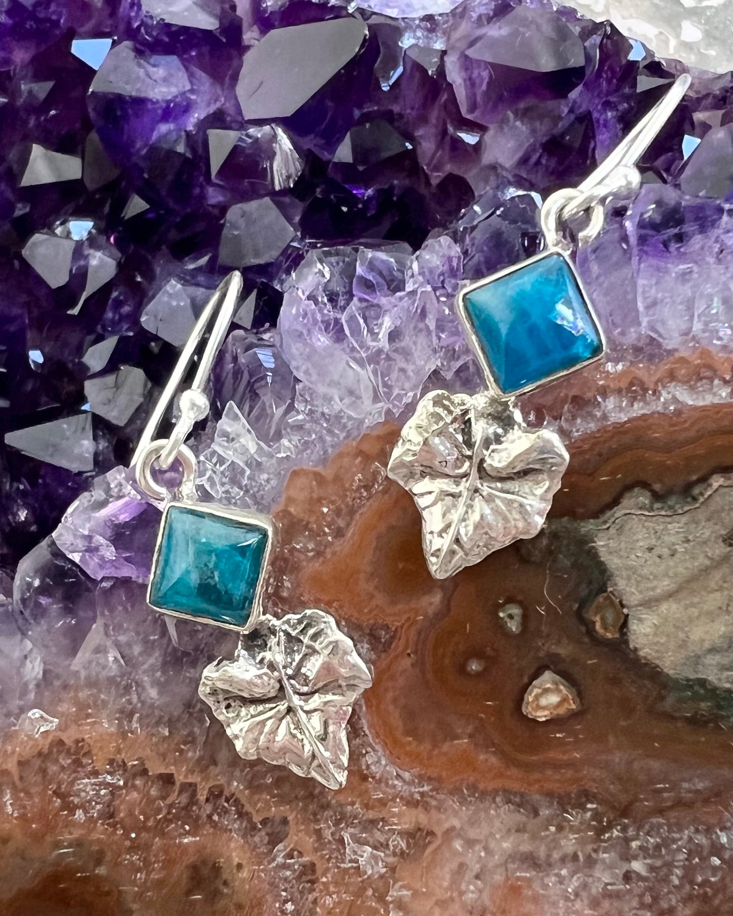 Blue Apatite Sterling Silver Earrings