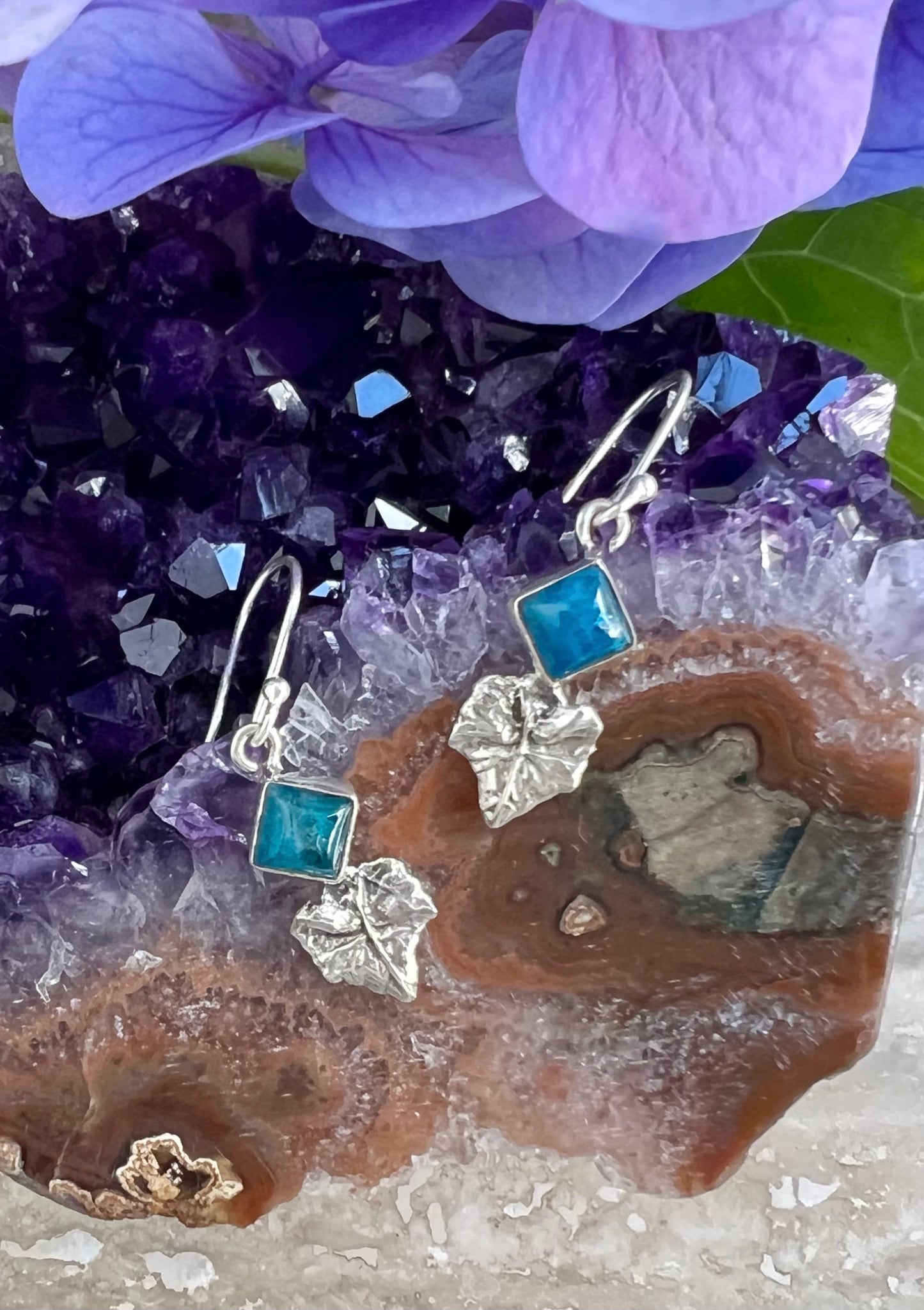 Blue Apatite Sterling Silver Earrings