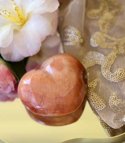 Natural Small Carnelian Heart Carving