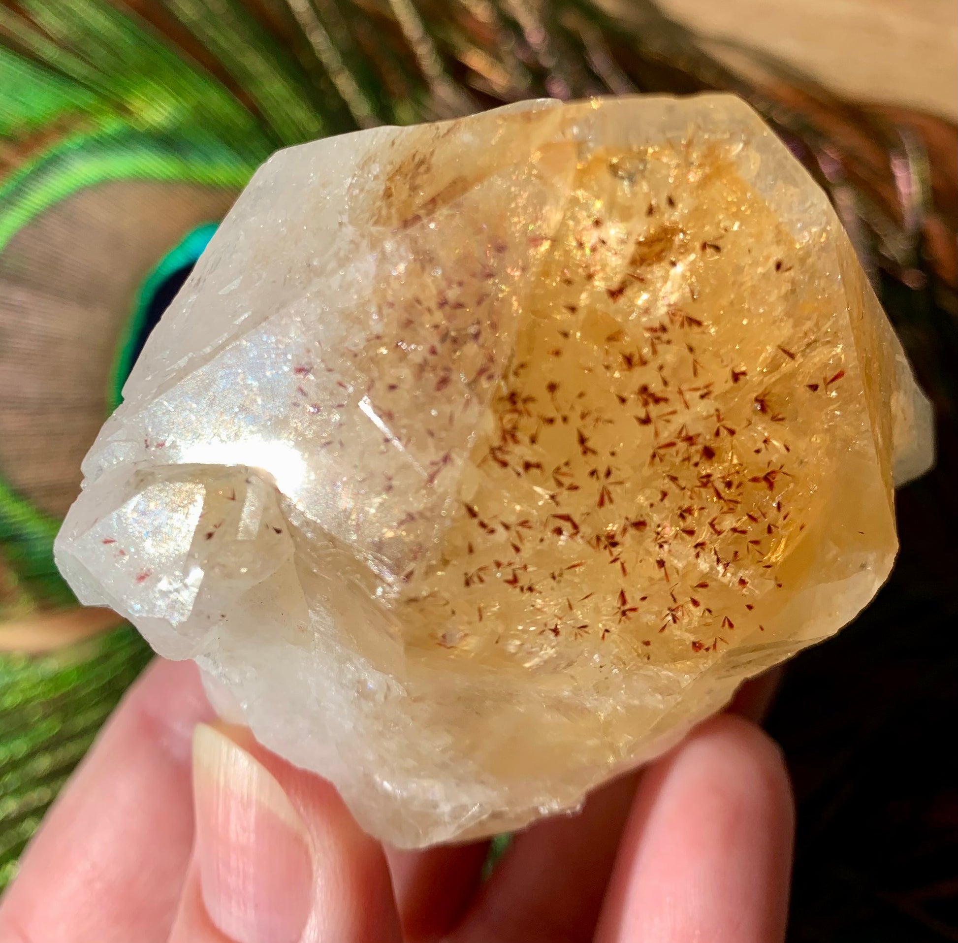 Citrine Crystal Point with Elestial Markings