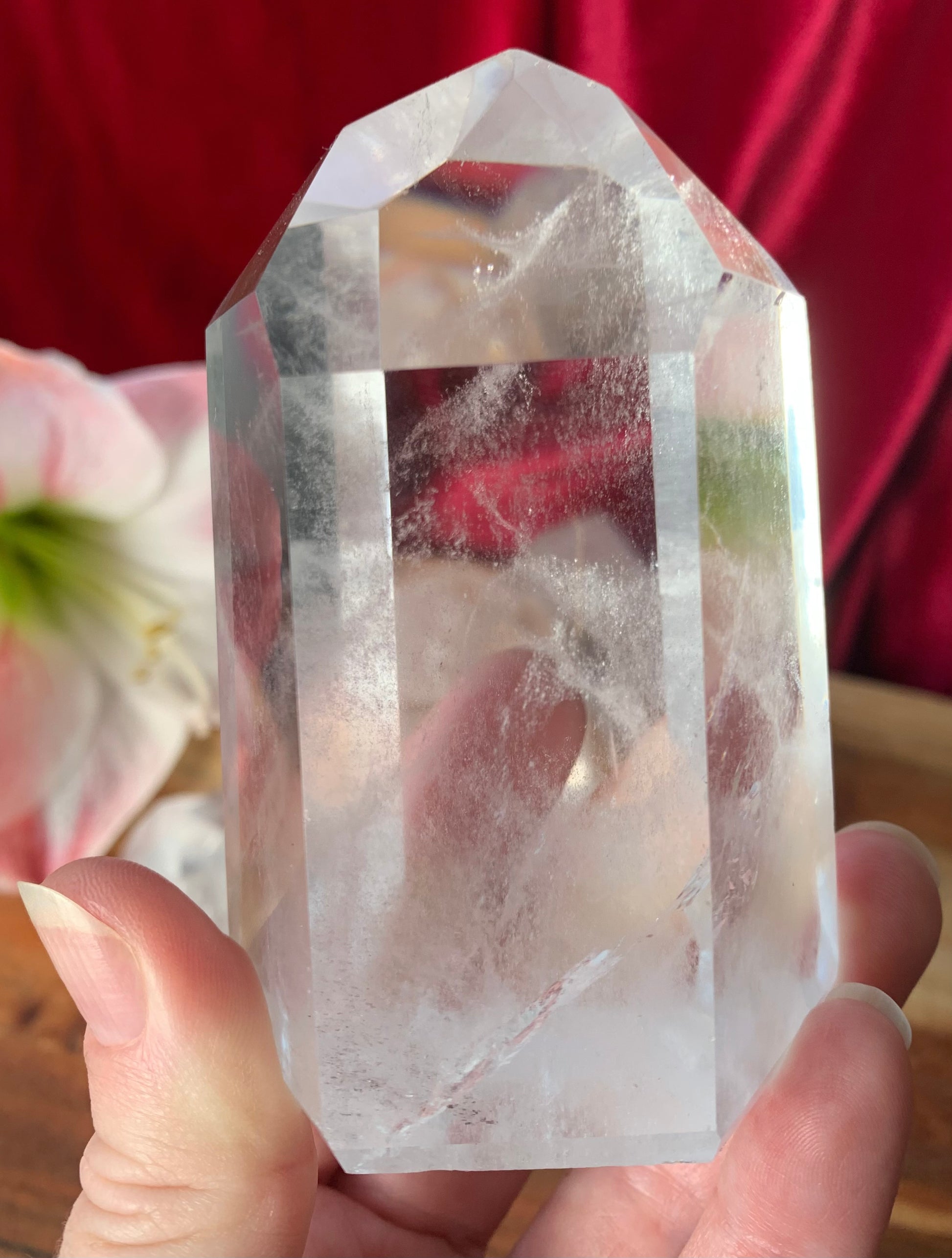 Clear Quartz Crystal Generator Tower