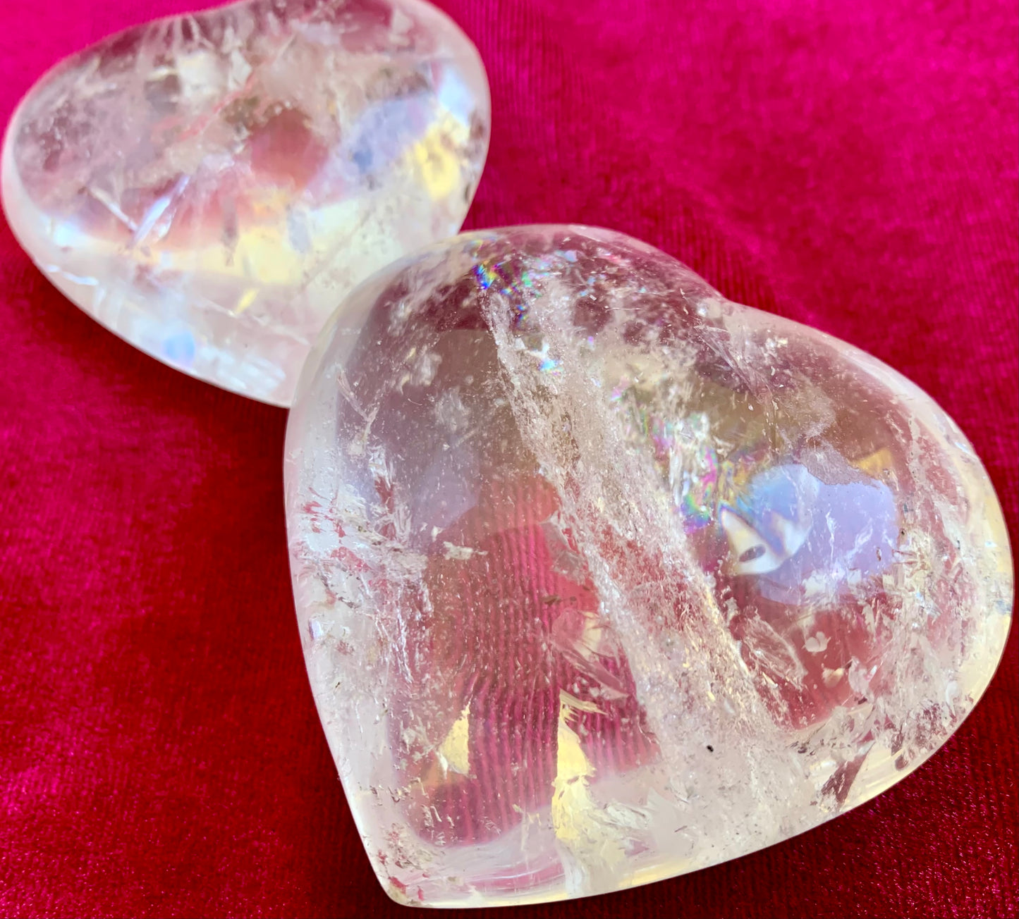 Clear Quartz Crystal Heart Shape Carving