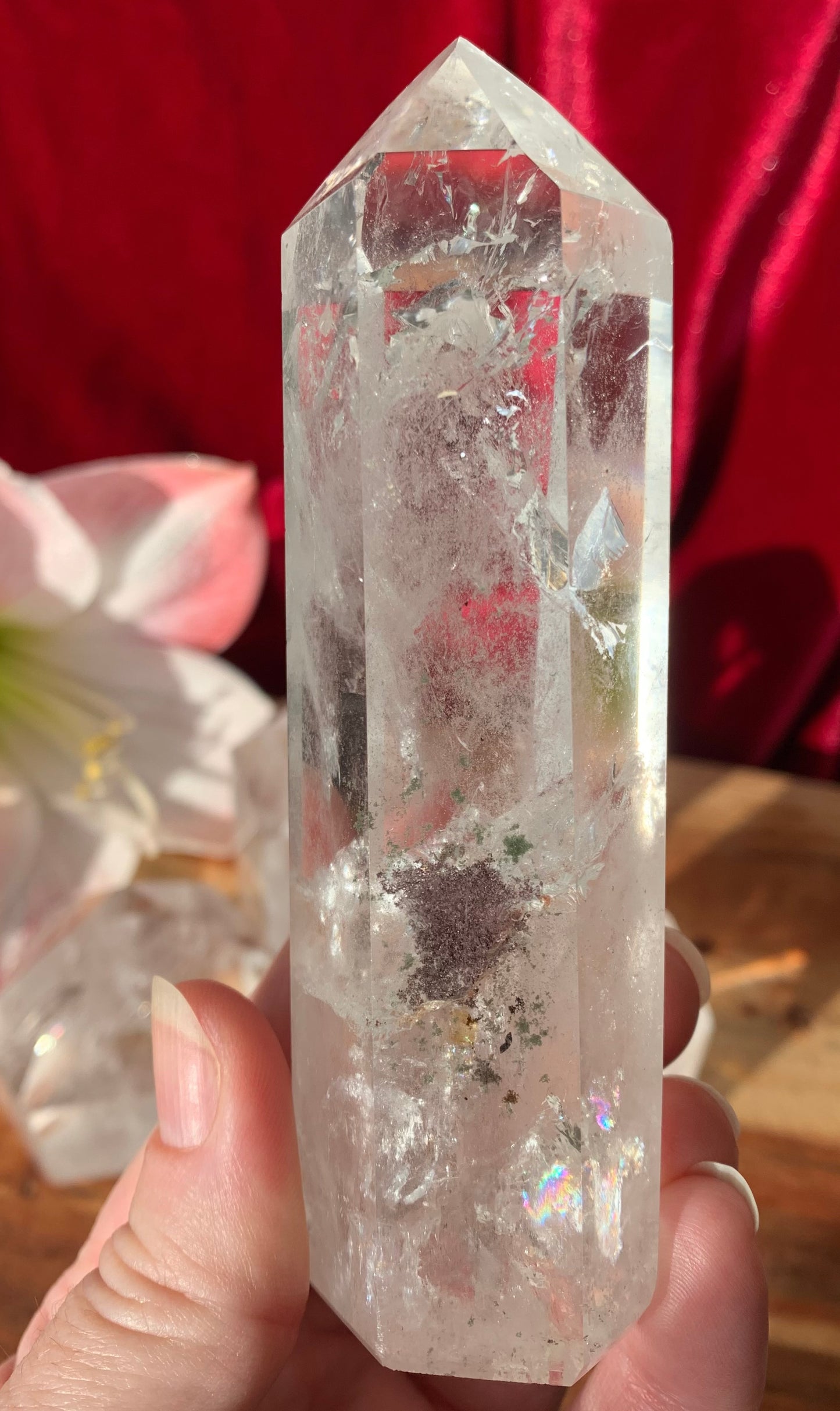 Clear Quartz Crystal Generator Tower