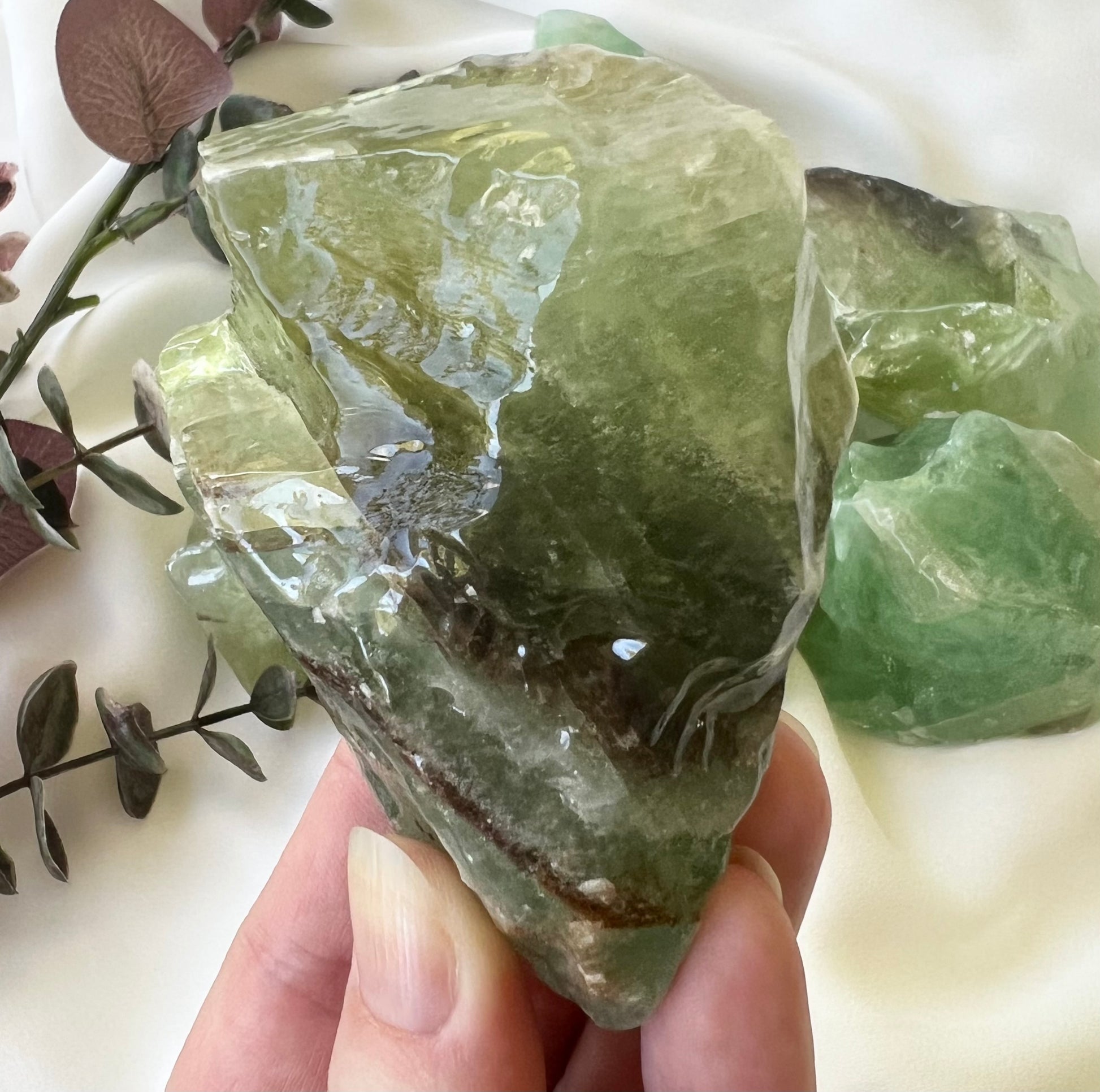 Emerald Green Calcite Crystal Raw Chunk