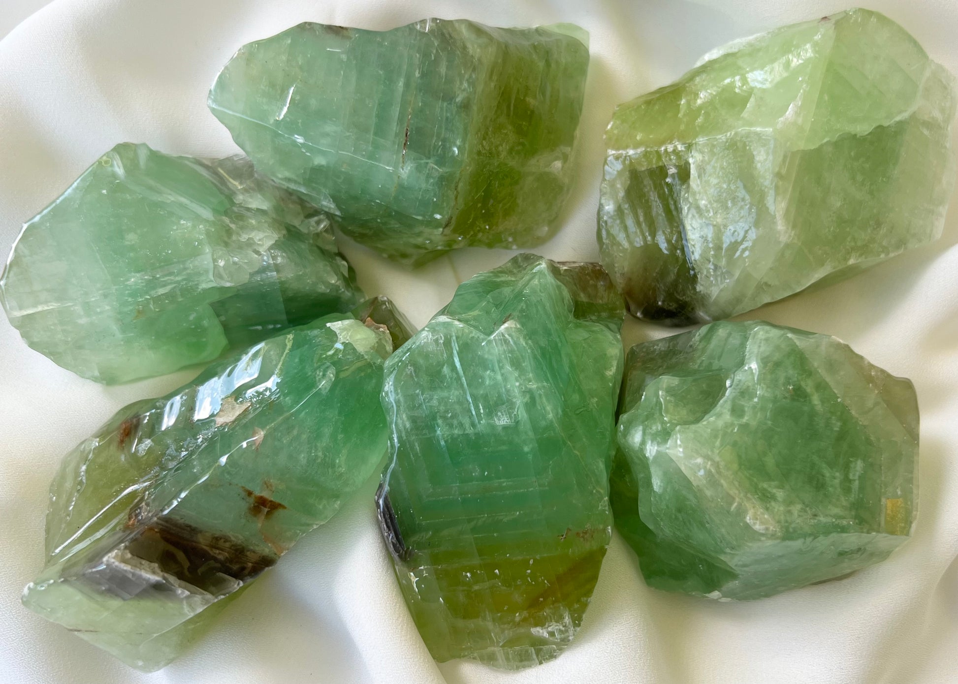 Emerald Green Calcite Crystal Raw Pieces