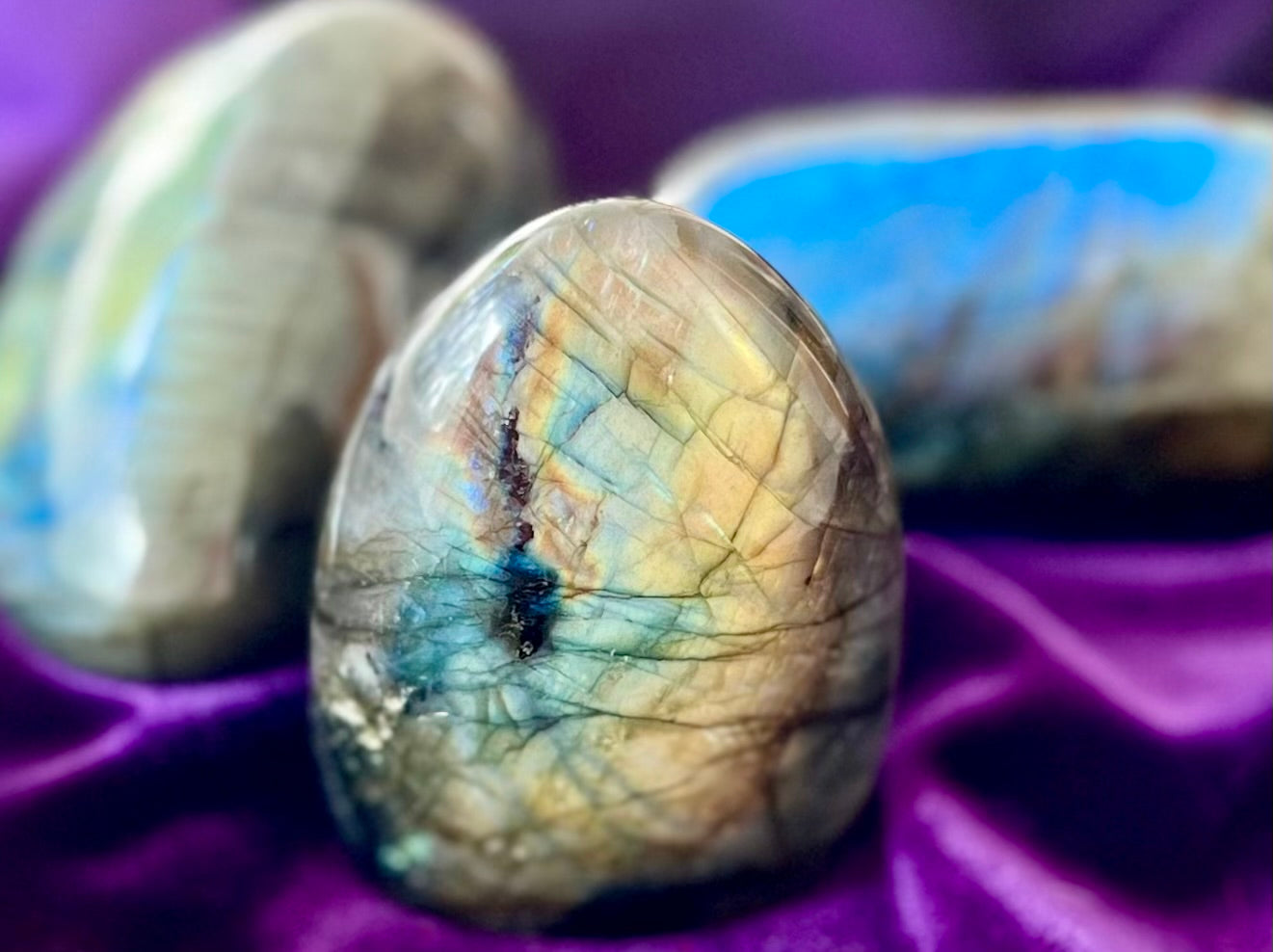 Labradorite Crystal Pillar Carving