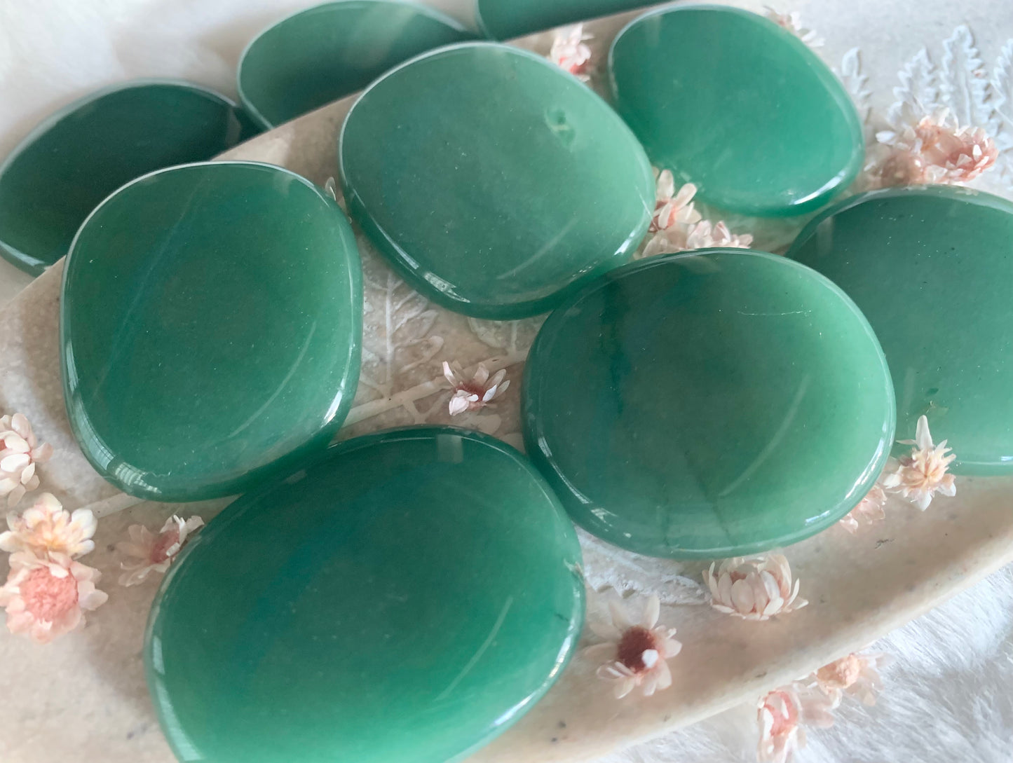 Green Aventurine Crystal Palm Stones