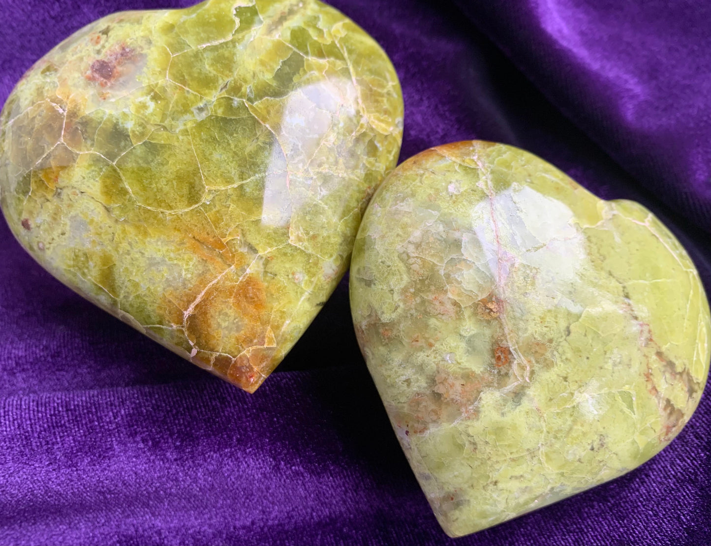 Natural Green Opal Crystal Heart