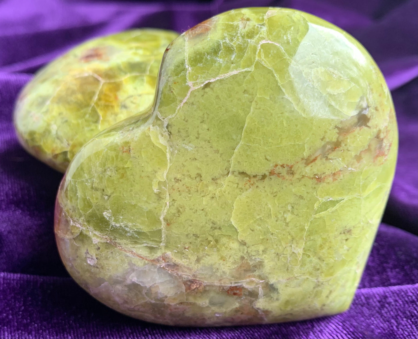 Natural Green Opal Crystal Heart