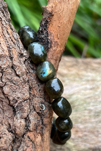 Labradorite Crystal Stretch Bracelet