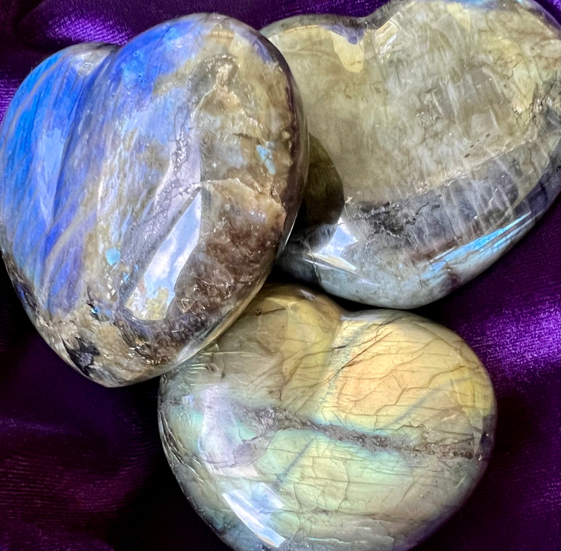 Labradorite Crystal Heart Carving