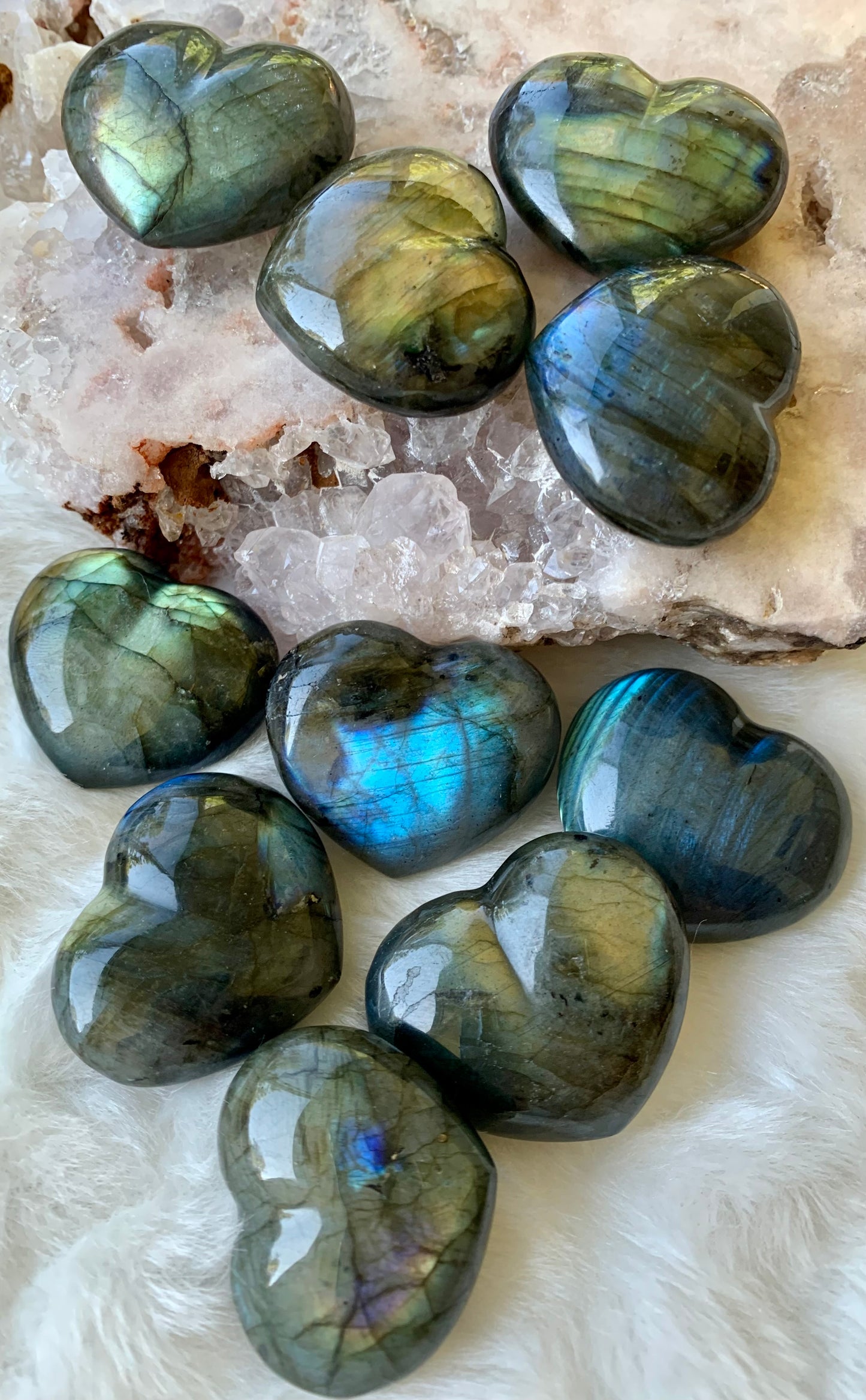 Labradorite Crystal Mini Heart Carving