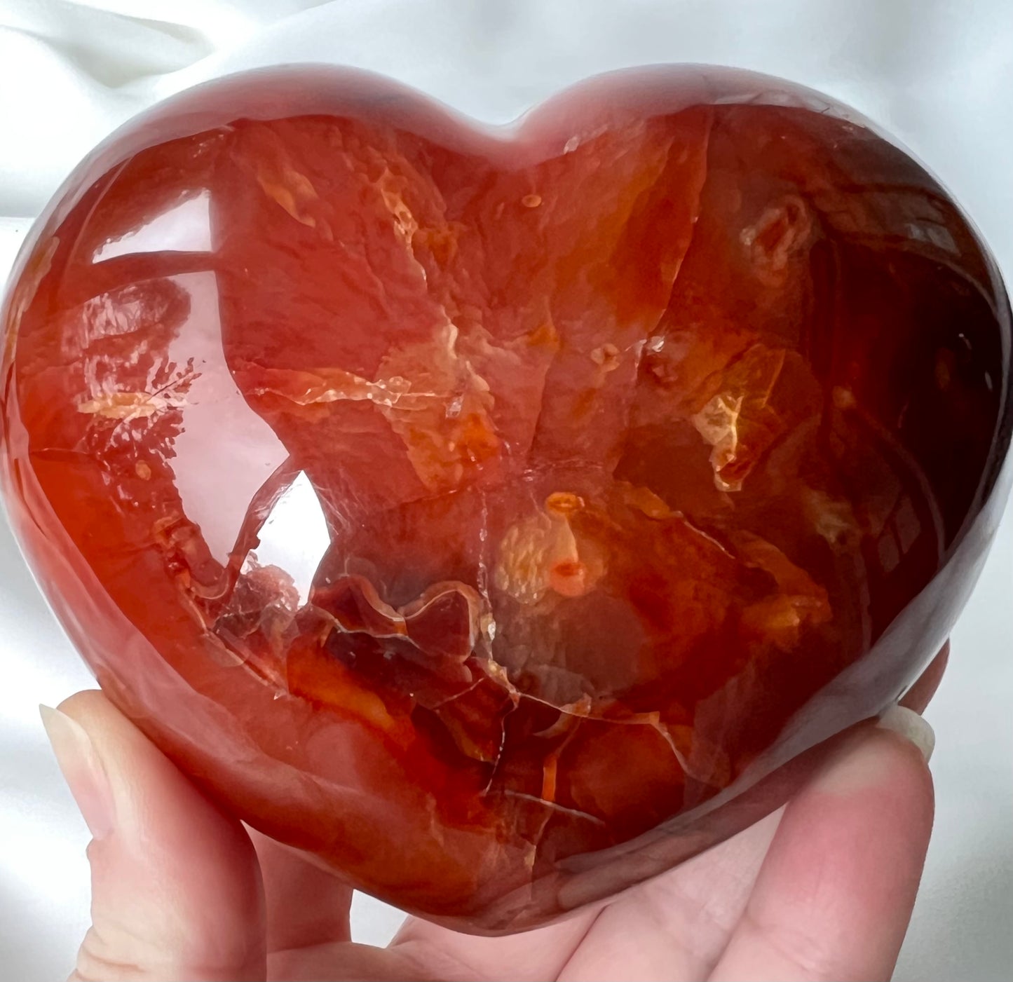 Large Natural Premium Carnelian Crystal Heart