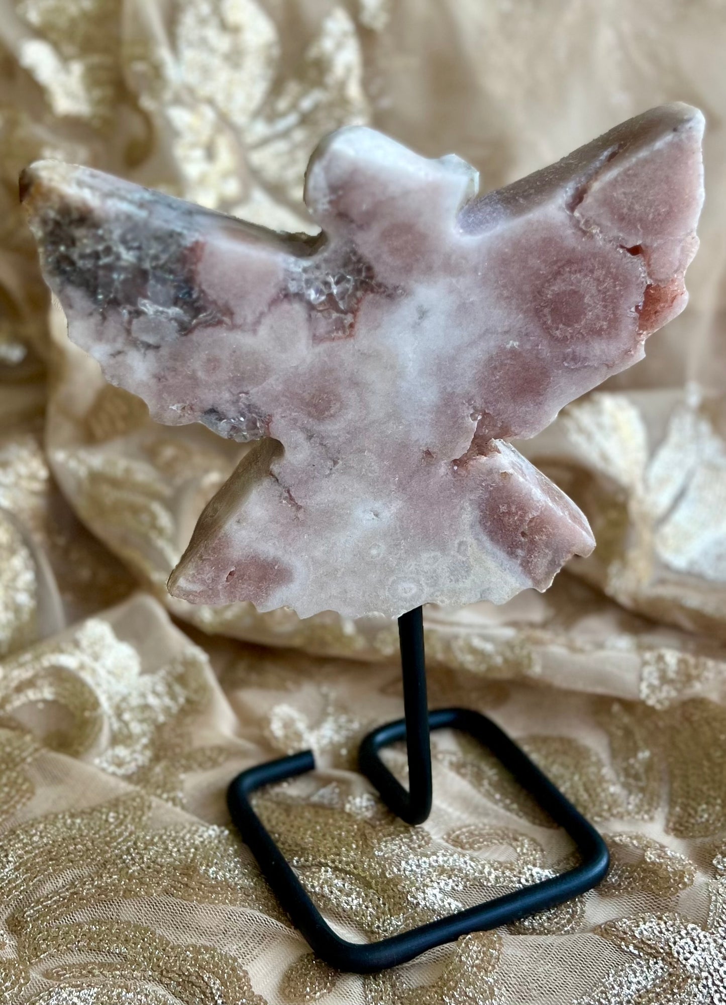 Pink Amethyst Angel Crystal Carving 