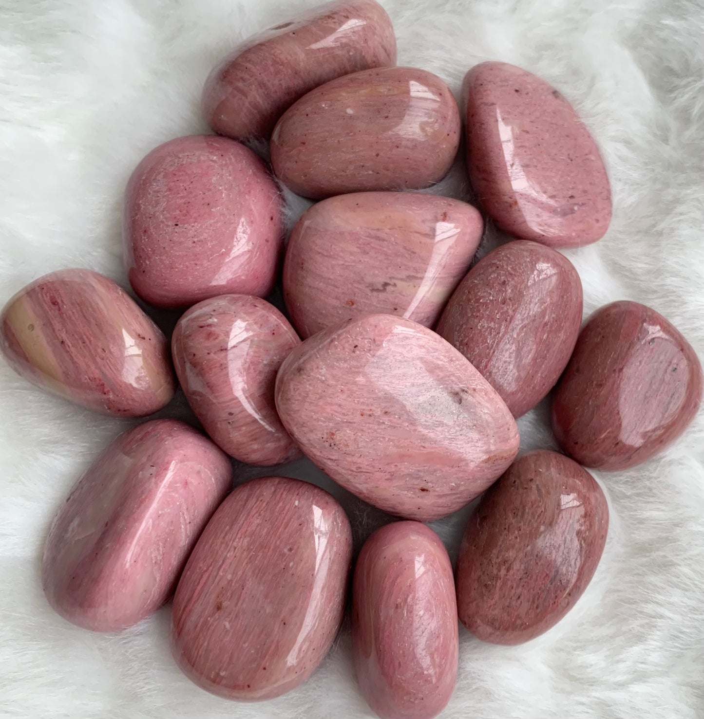 Pink Petrified Wood Polished Crystal Tumble