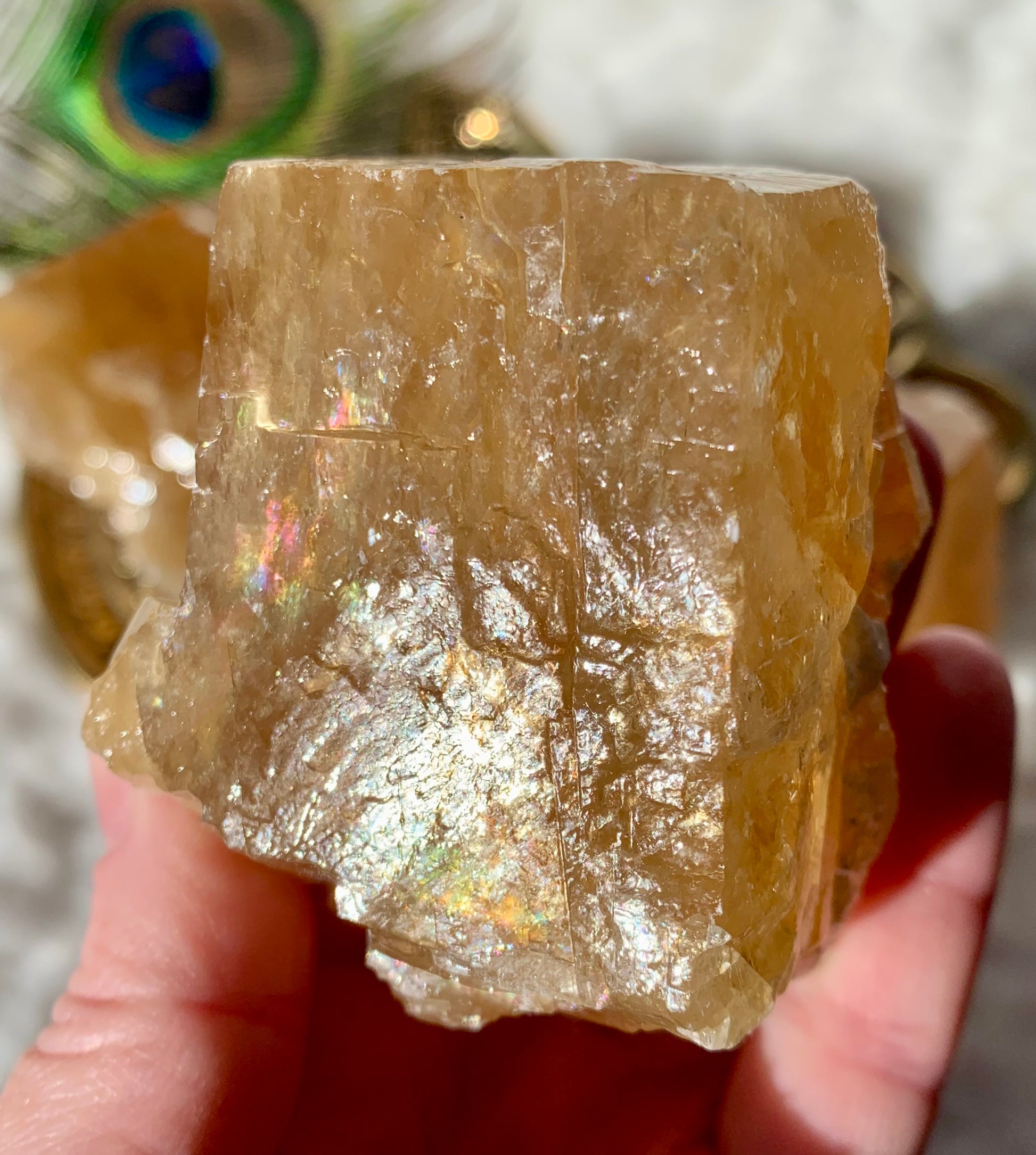 Raw Honey Calcite Crystal Chunk