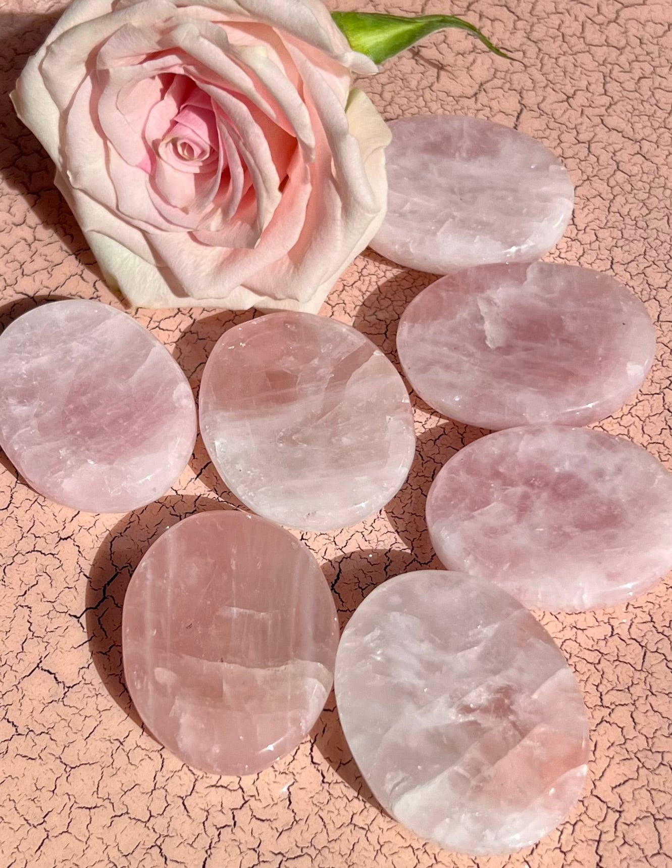 Rose Quartz Crystal Worry Stones