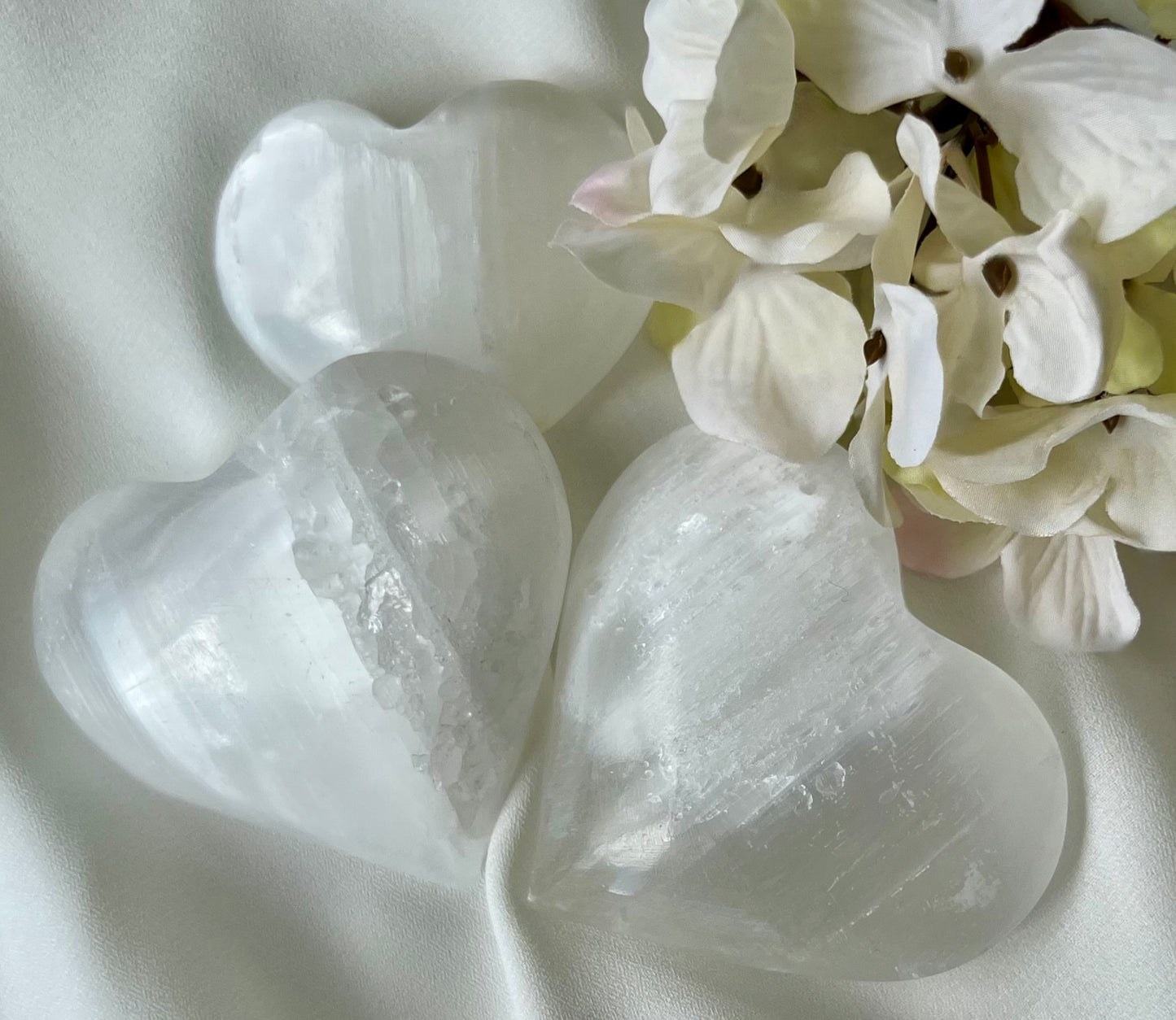 Selenite Crystal Heart Shape Carving