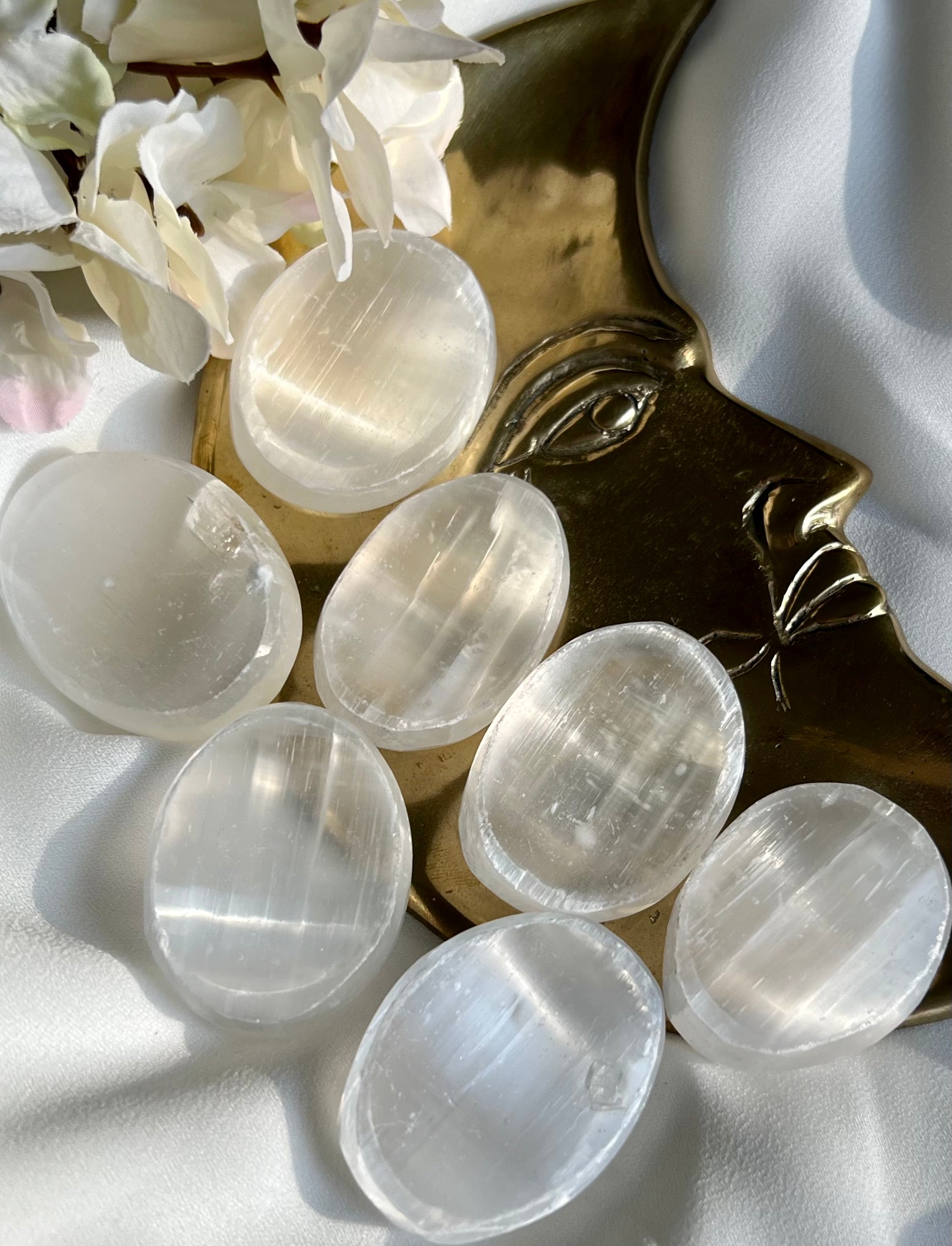 Selenite Crystal Worry Stones