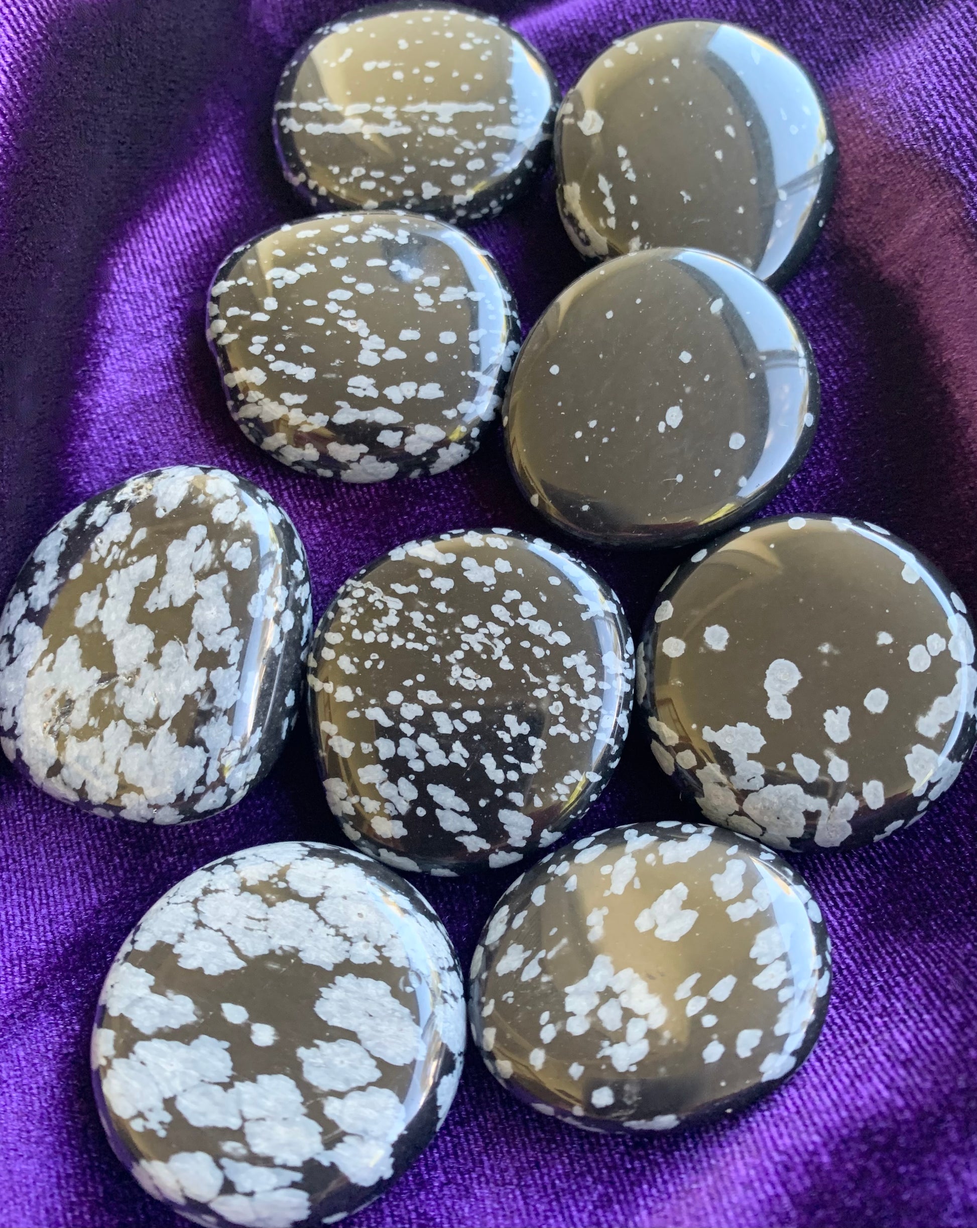 Snowflake Obsidian Crystal Palm Stones