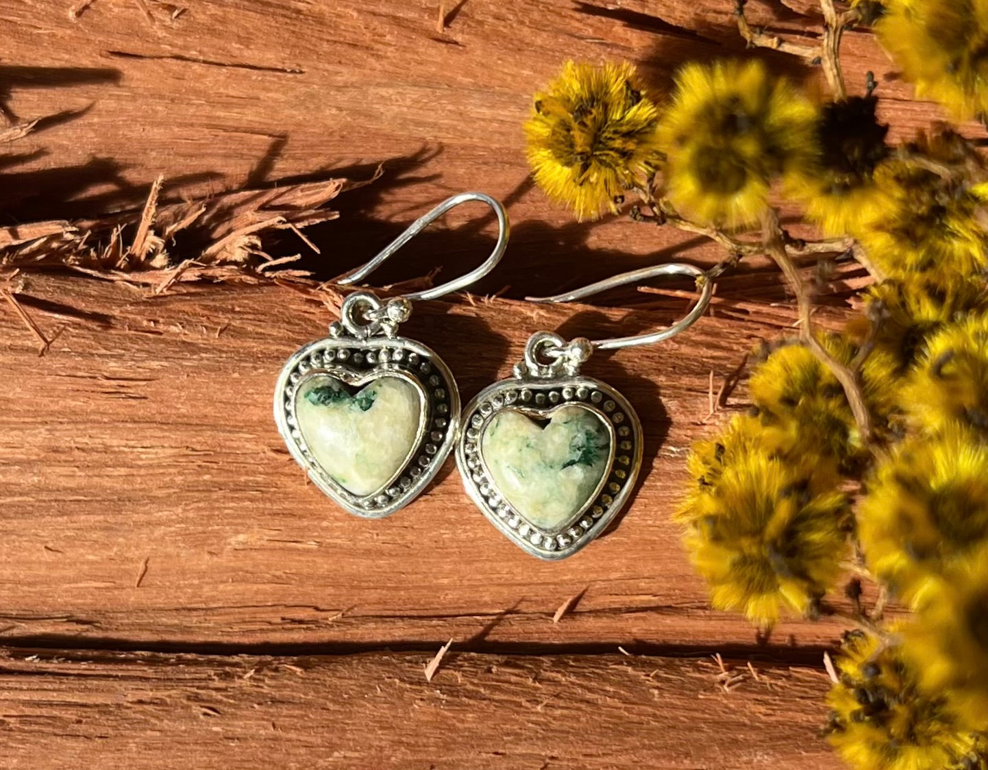 Tree Agate Sterling Silver Earrings