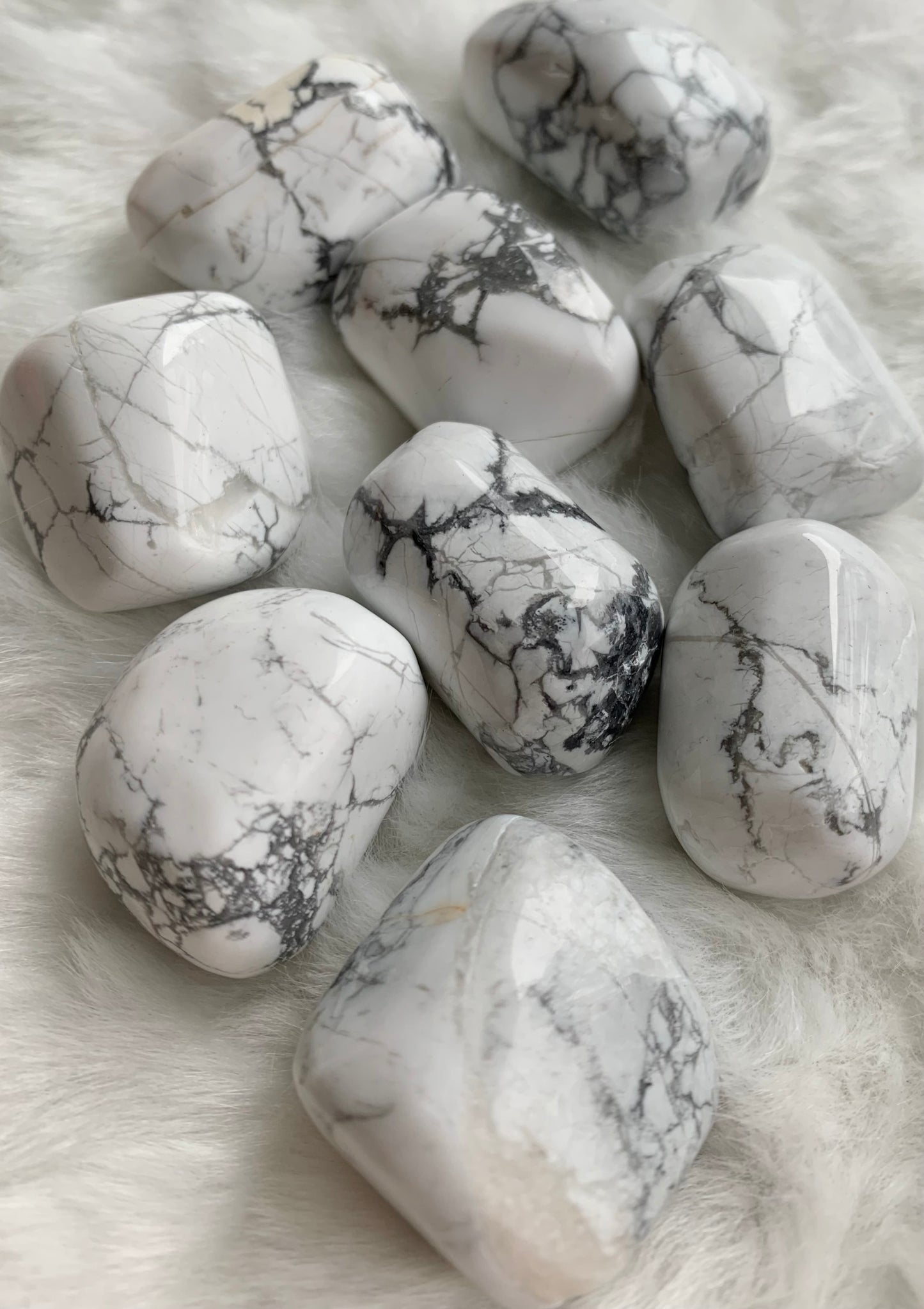 White Howlite Tumbled Polished Crystal 